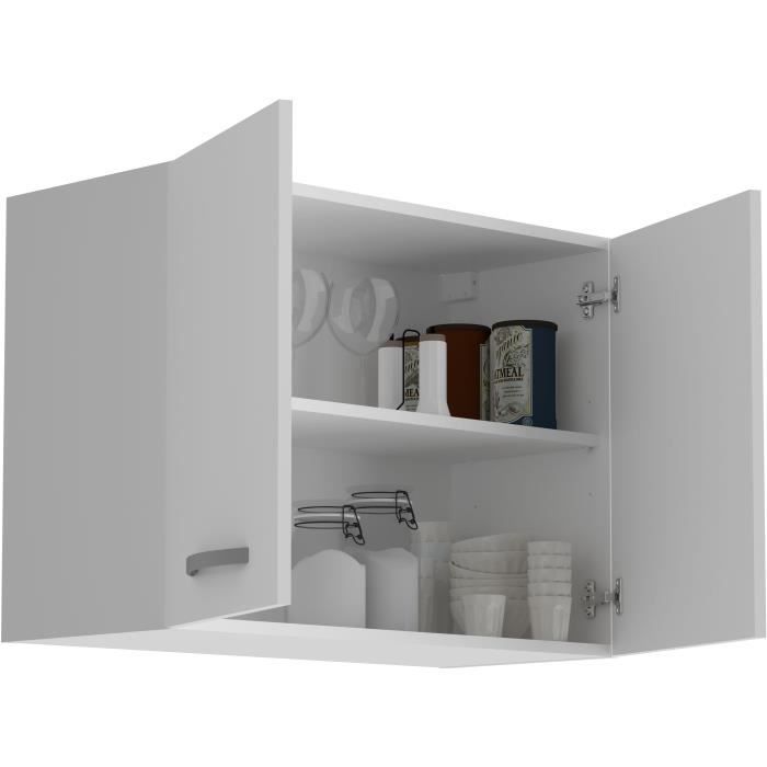 OSLO Wall Cabinet - 2 Doors - White - W 80 x D 36 x H 58 cm 2-Door