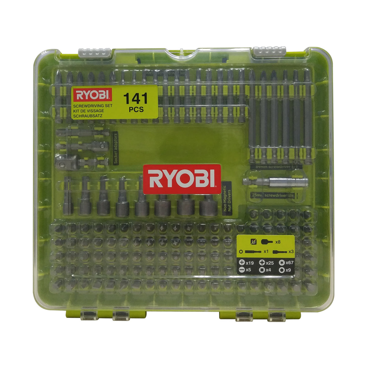 Ryobi 141 Screwdriver Bit and Nut Set for Drill Drivers and Impact Drills