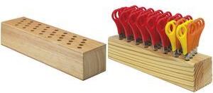 Westcott AC-112TIDYC Scissors Block Wood with 32 Kids Scissors
