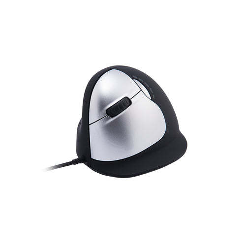 R-Go HE Mouse Ergonomic Mouse Large Left - Wired USB - 5 Buttons - Black