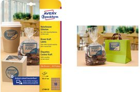 Avery Zweckform Natural Brown Labels, 210 x 297 mm, 100% Recycled Paper, Permanent Adhesive, L7109-25