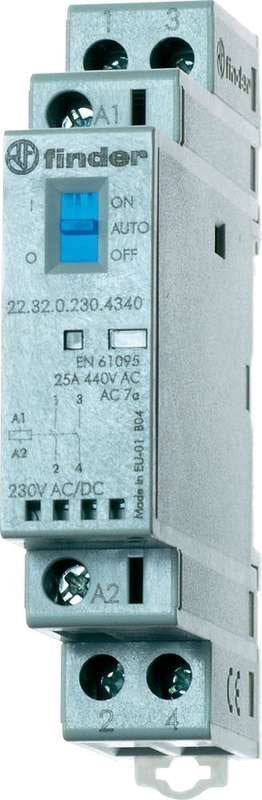 Finder Installationsschütz für 35 mm-Schiene 22.32.0.024.1440 2 Öffner (22.32.0.024.1440)