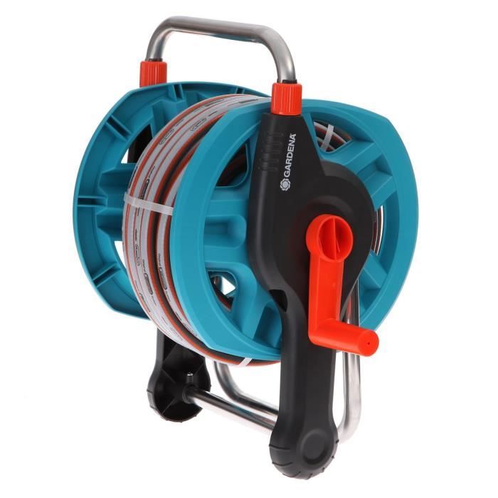 GARDENA Dévidoir portable équipé  Longueur 20m  Raccord anti-goutte  Kit complet tuyau d'arrosage  Garantie 5 ans (2691-20)