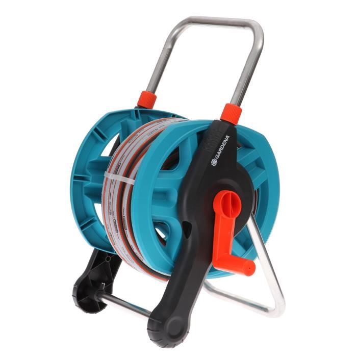 GARDENA Dévidoir portable équipé  Longueur 20m  Raccord anti-goutte  Kit complet tuyau d'arrosage  Garantie 5 ans (2691-20)