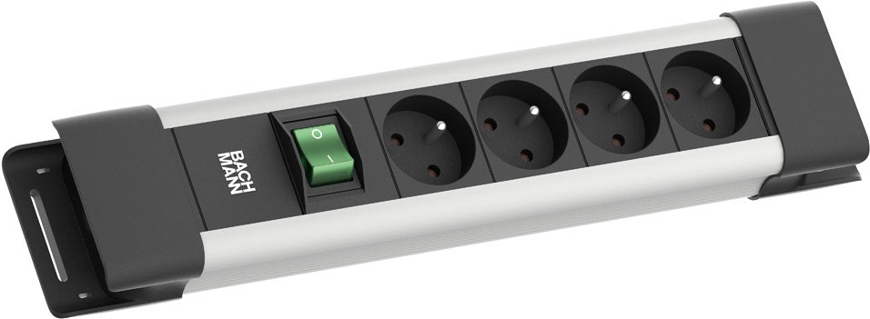 Bachmann CONNECTUS 4xUTE 1xSwitch 2.0 m CEE7/7 Gray (BM005933) 1xSchalter