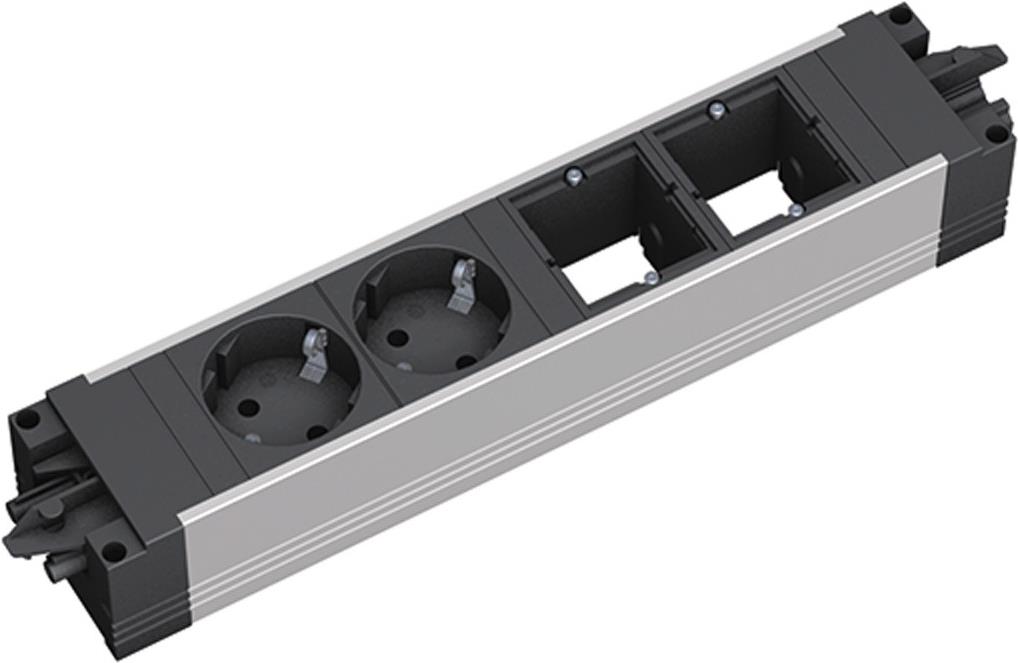 Bachmann STEP ALU Power Strip, 2 Outlets, Customizable, Model 906.10933