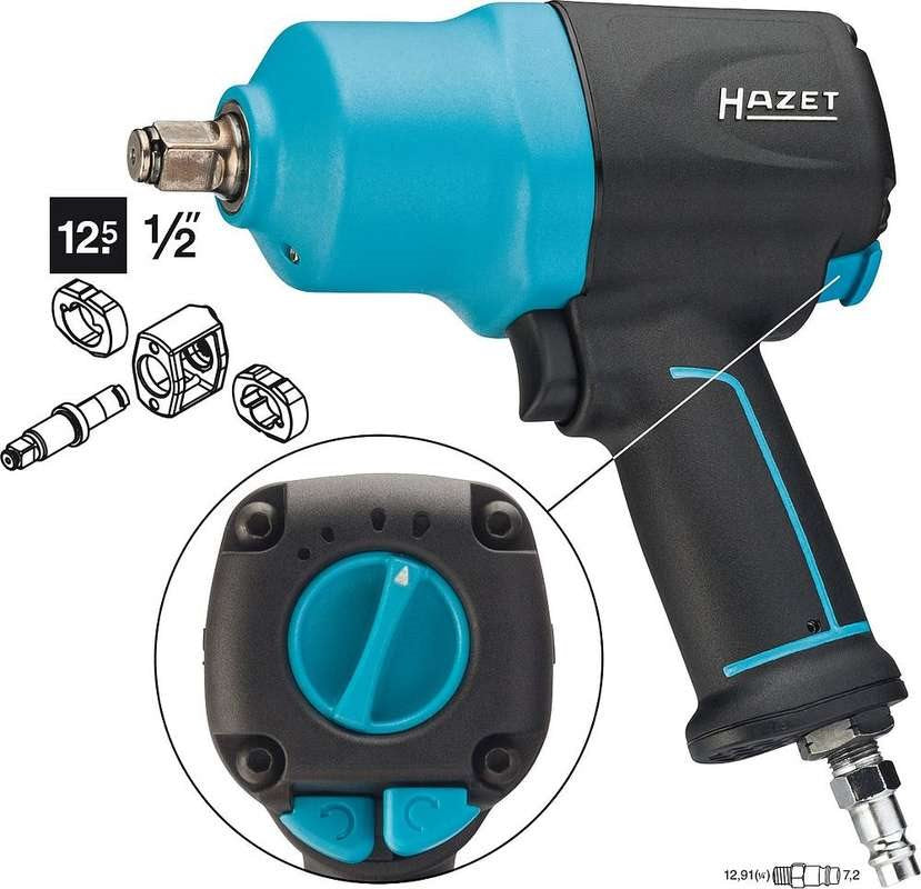 Hazet 9012EL-SPC Pneumatic Impact Wrench - Max Torque 1054 Nm