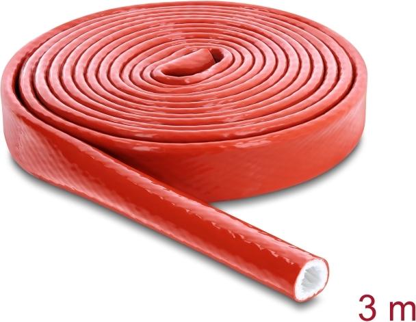 Delock Fireproof Protection Sleeve Silicone Coated 3 m x 10 mm Red 19095