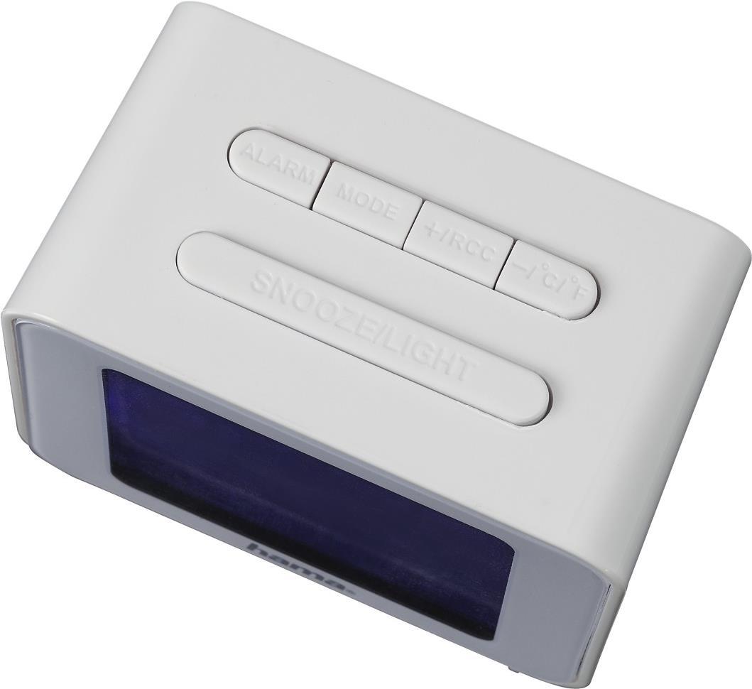 Hama Cube Digital Table Clock White Rectangular 00186305