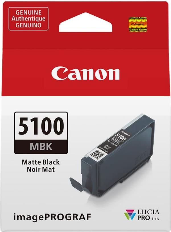Canon PFI-5100 MBK Ink Cartridge, 14.4 ml, Matte Black, Original 6951C001