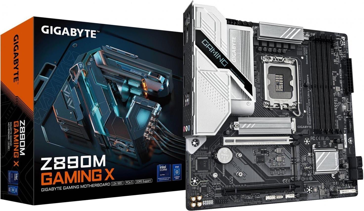 GIGABYTE Z890M GAMING X Motherboard, Socket 1851, DDR5 SDRAM, M.2 PCIe 5.0