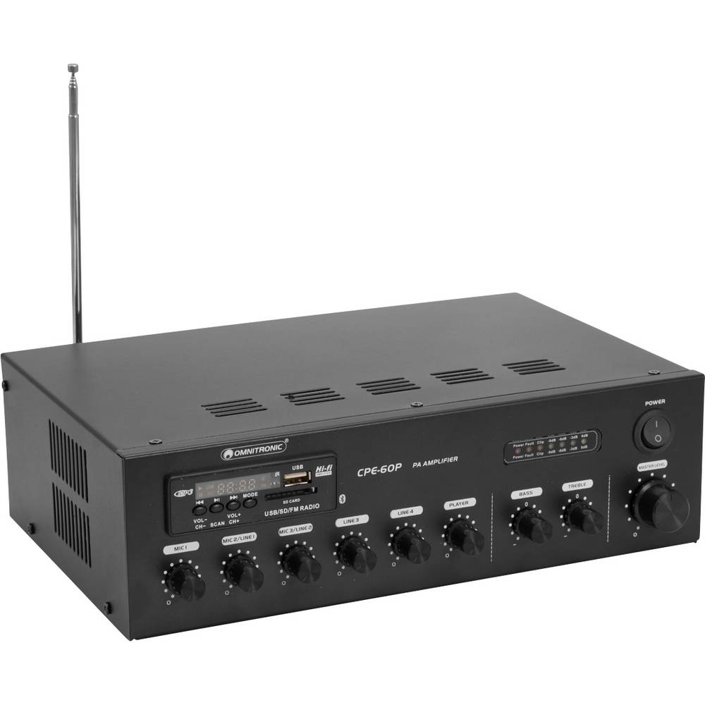 Omnitronic Audio Amplifier Power/Phase Black 80709606