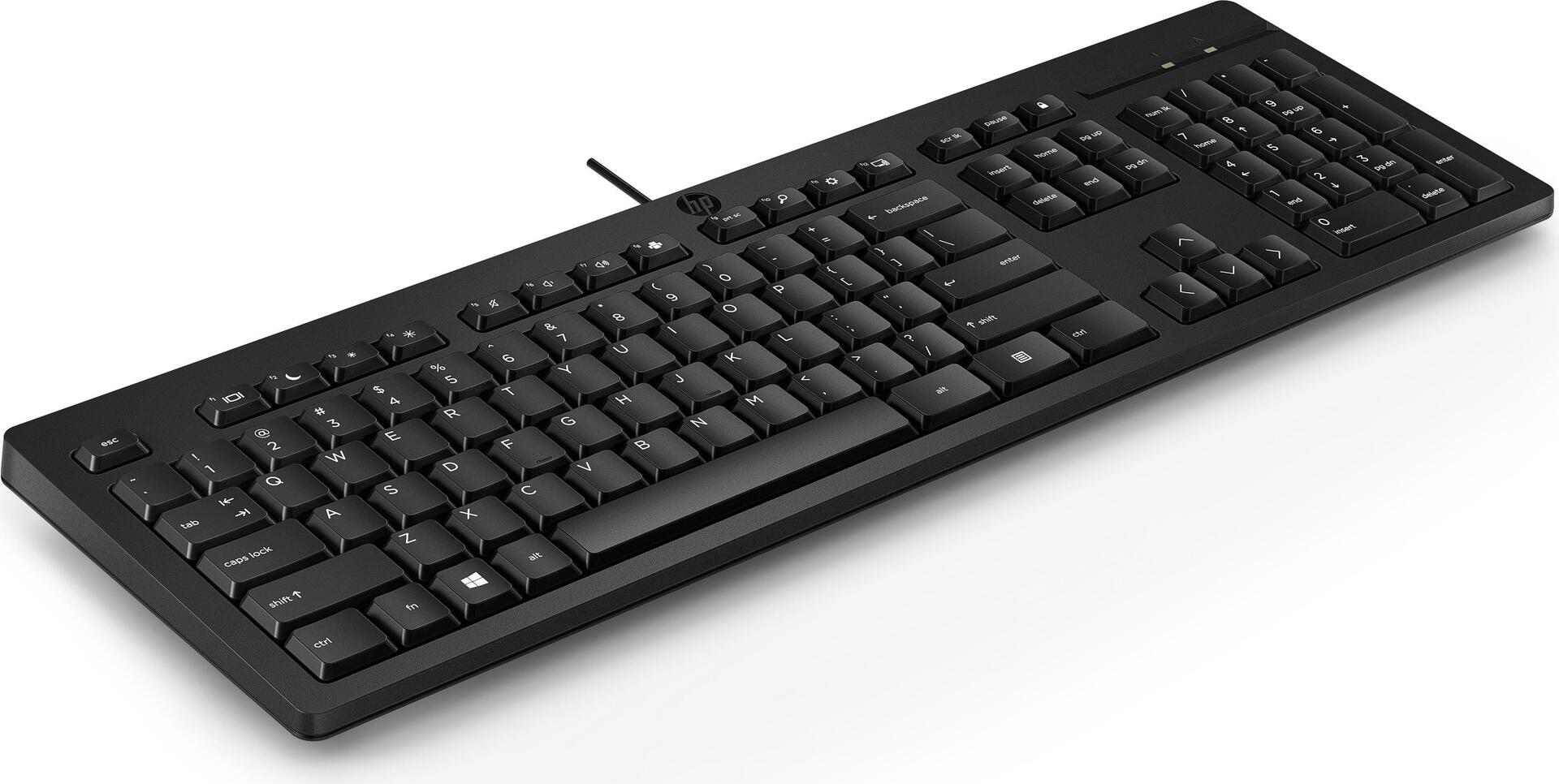 HP INC. 125 USB Keyboard - Comfortable Wired Keyboard for Everyday Productivity - Model 266C9AA#ABB