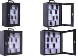 pavo Smartphone Cabinet for 48 Smartphones Dark Grey Steel/Acrylic 376x205x445mm
