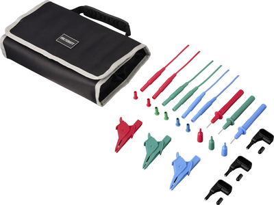 Voltcraft MLSet-140 Measuring Lead Set 4 mm Banana Plugs, Test Probe, 1.5 m Red, Blue, Green
