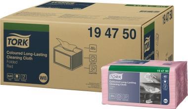 Tork Cleaning Wipes - Paper - Red - 40 Pieces - Model 194750