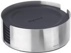 Blomus Set of 6 Coasters LARETO - Silicone and Stainless Steel - 11.5 cm Diameter