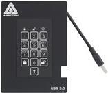 Apricorn SSD ext. 2,5 1TB Aegis Padlock Fortress USB 3.0 256-bit AES-XTS, FIPS 140-2 Lvl2, 4user (A25-3PL256-S1000F)