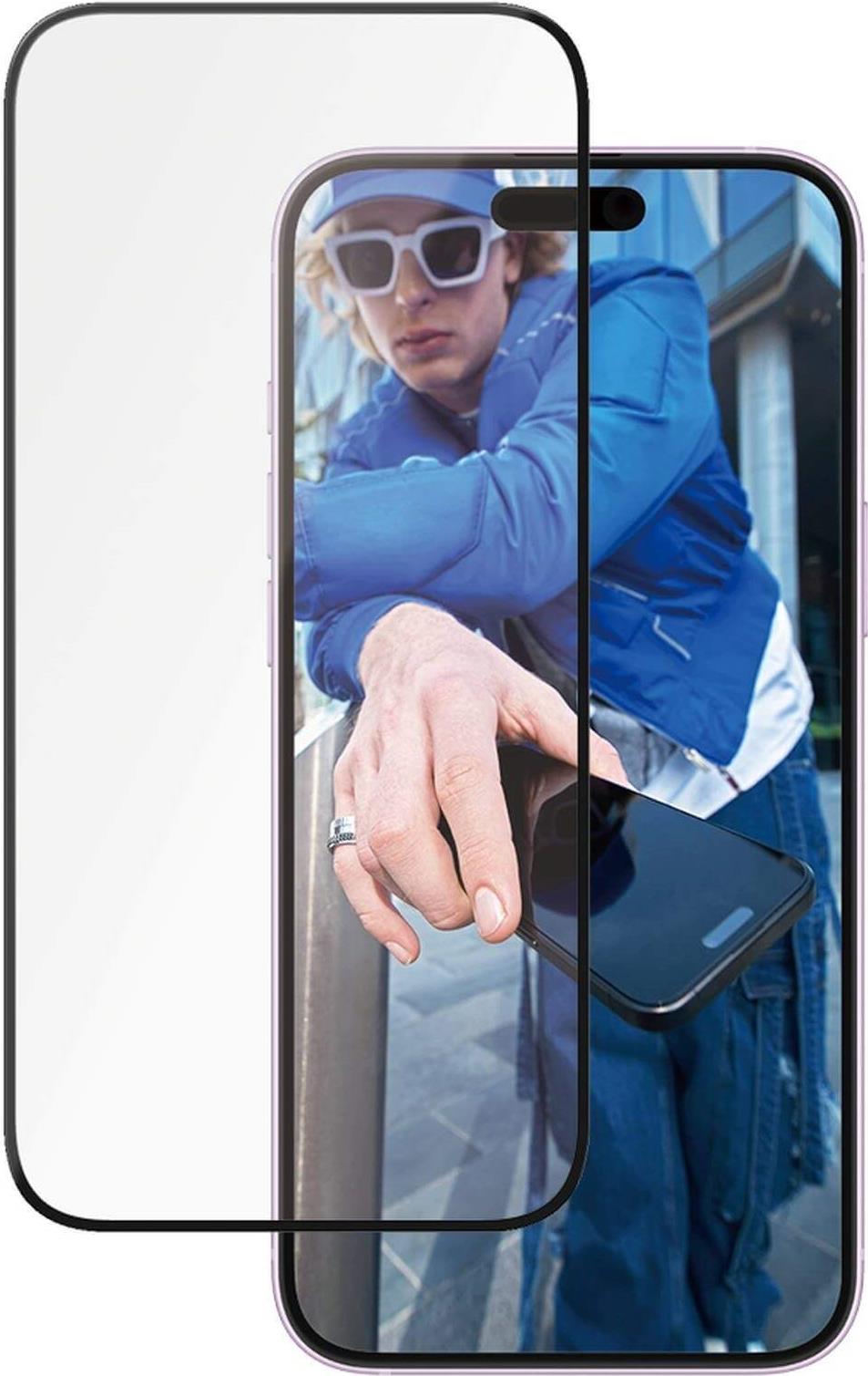 PanzerGlass - Screen Protector - Ultra-Wide Fit - Black Frame - for Apple iPhone 15 Plus, 16 Plus (2855)