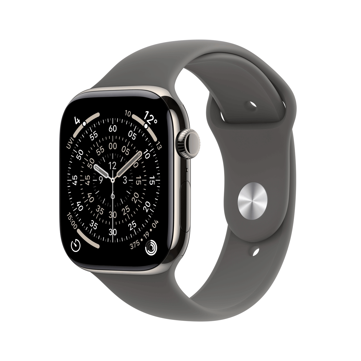 Apple Watch Series 11 GPS + Cellular - 42 mm Natural Titanium Case with Stone Grey Sport Band - M/L (MF8N4ZR/A)