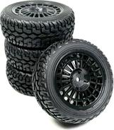 Absima Complete Wheels, Black, 4 pcs - 1:10 Rally Touring Car (2510064)