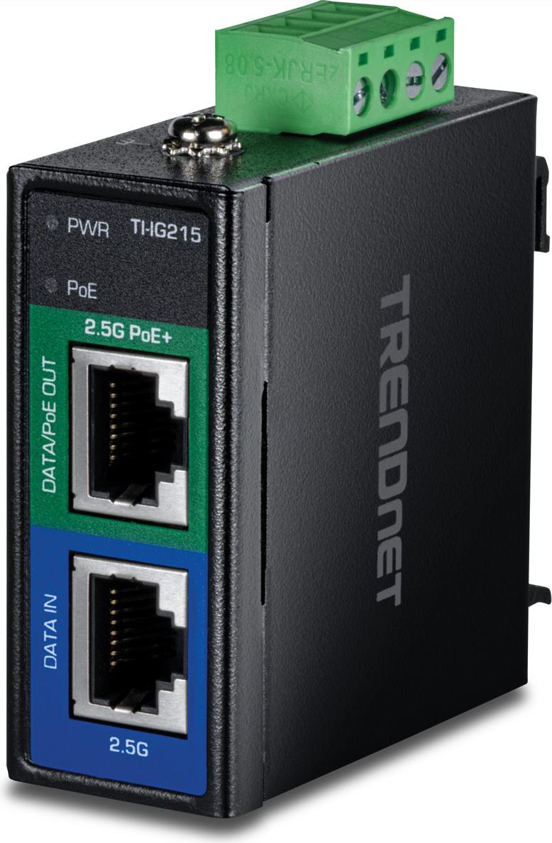 TRENDnet TI-IG215 PoE+ Injector 2.5 G - 1 Gbps - Ethernet - TI-IG215