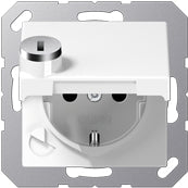 Jung SCHUKO socket 16A 250V hinged cover A 1520 BFKLSL WW (A1520BFKLSLWW)