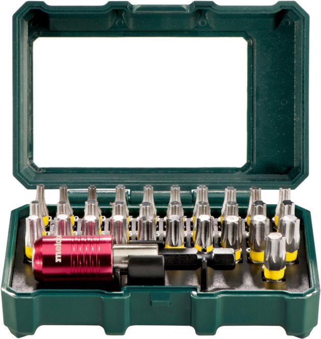Metabo Torx Bit Set - 32 Pieces - Chrome-Vanadium Steel - T10 to T40 - Magnetic