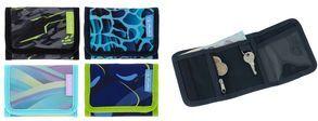 herlitz Wallet "Girls/Boys Mix II", Polyester with Velcro, banknote compartment and keyring, 4 pieces, Model 400205930