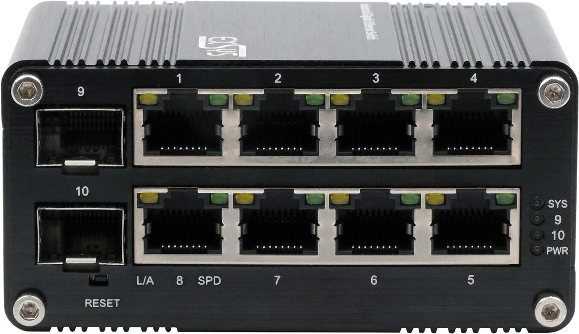 EXSYS GmbH Mini 8+2-Port Industrial Gigabit Switch - Web-Managed EX-62035M-SFP