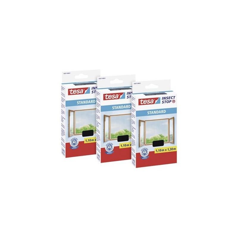 tesa STANDARD 55671 Fly Screen 1300 mm x 1100 mm Anthracite 3 pcs.