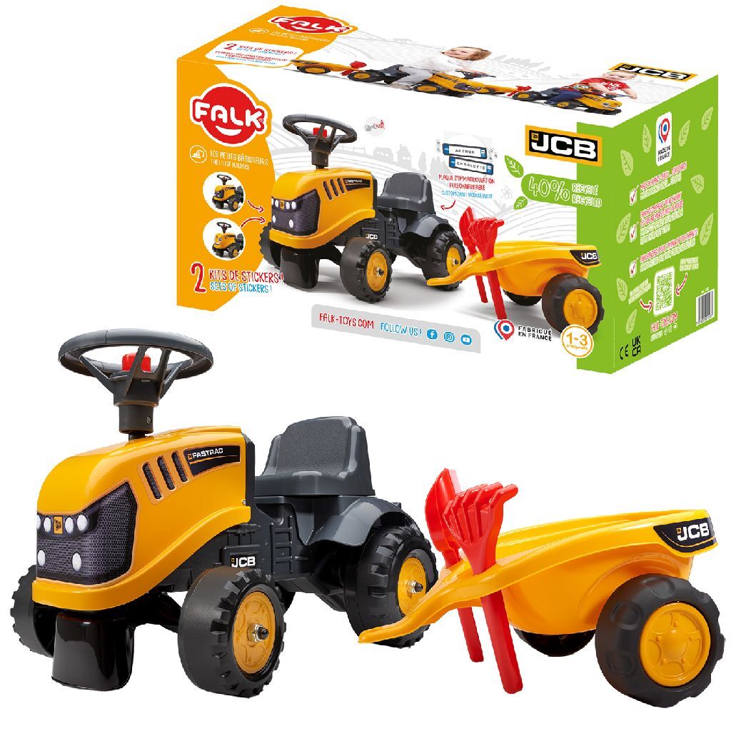 Falk JCB Walk-behind Tractor Set for Toddlers 1+