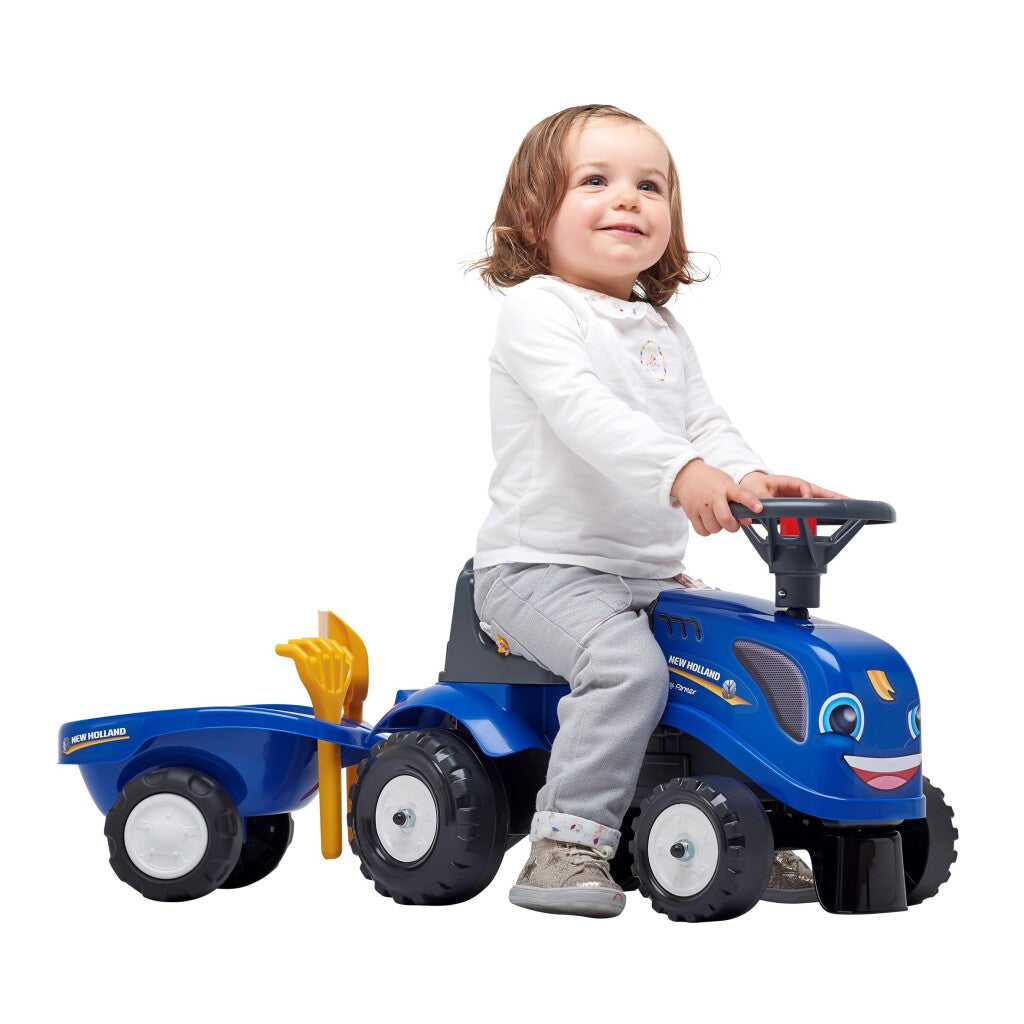 Falk New Holland Ride-on Tractor Set Blue - For Children 1 Year+