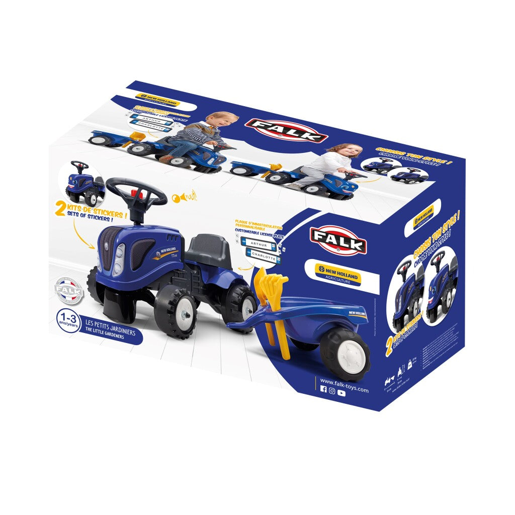 Falk New Holland Ride-on Tractor Set Blue - For Children 1 Year+
