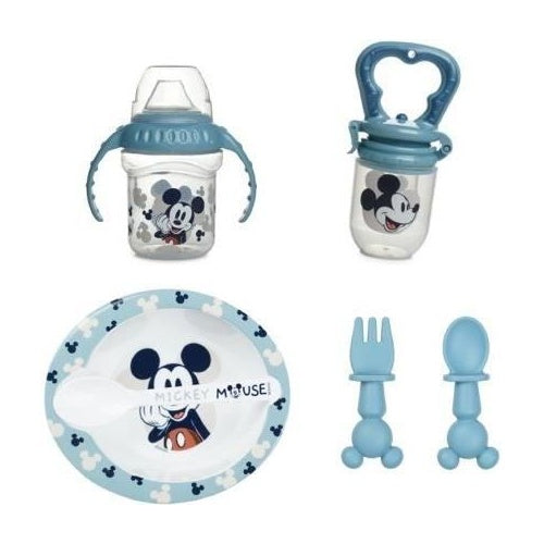 Pack repas 1er age THERMOBABY MICKEY - 1 grignoteuse + 1 bol avec cuillere + 1 tasse a poignée + un set de 2 couverts afbeelding 1