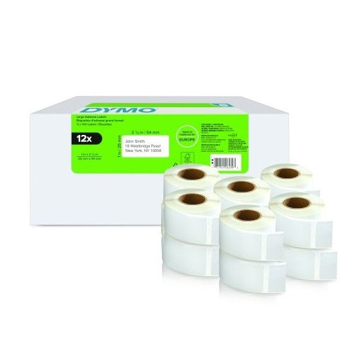 DYMO LW-Rücksendeetiketten Großpack. 25x54mm 12Rl 500St/Rol (2177563) afbeelding 1
