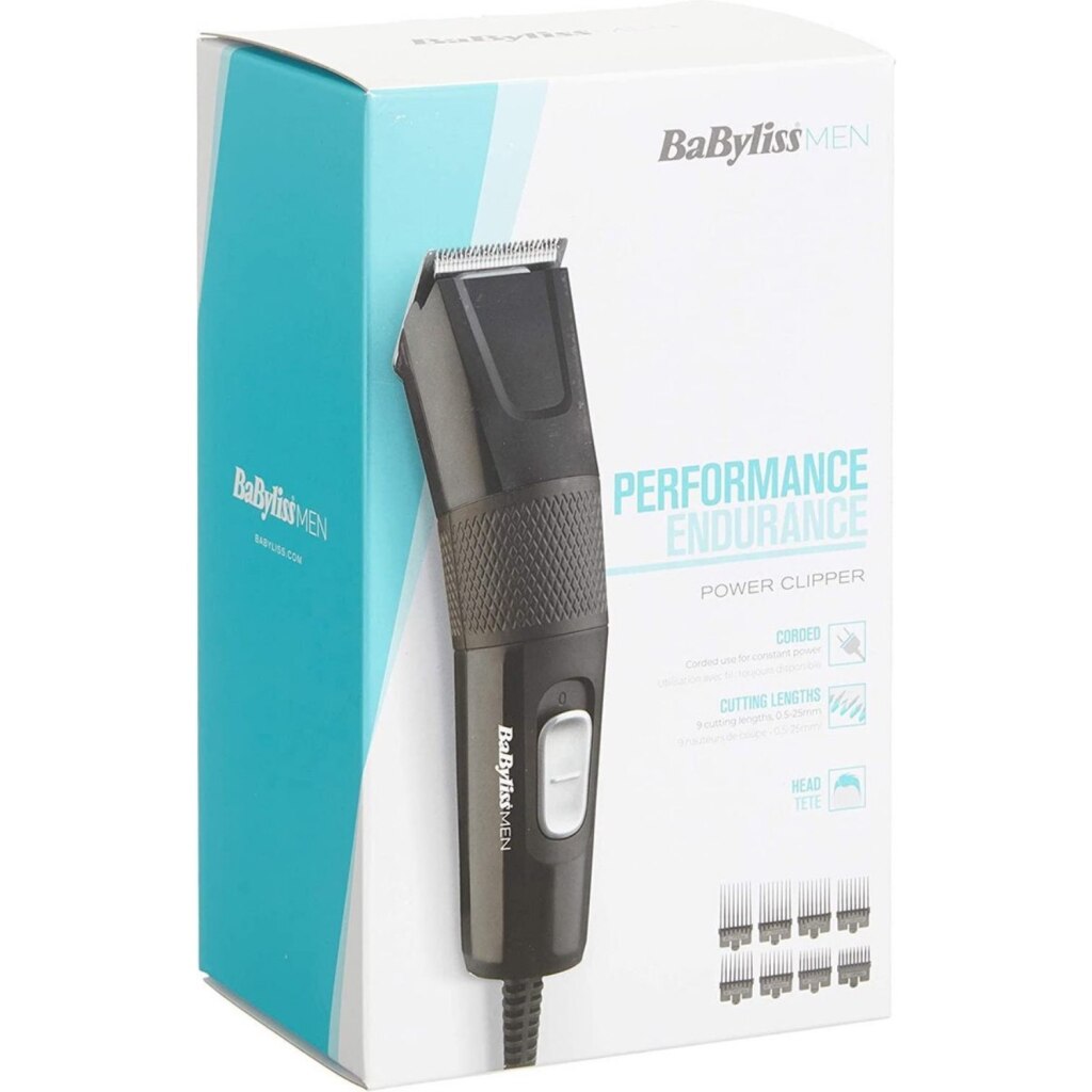 Babyliss E756E Power Clipper Hair Clipper Black - 100% Stainless Steel Blades