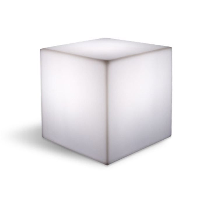 LUMISKY Illuminated Cube Stool for Outdoor Use - Carry W40 - White - 10W - Height 40 cm