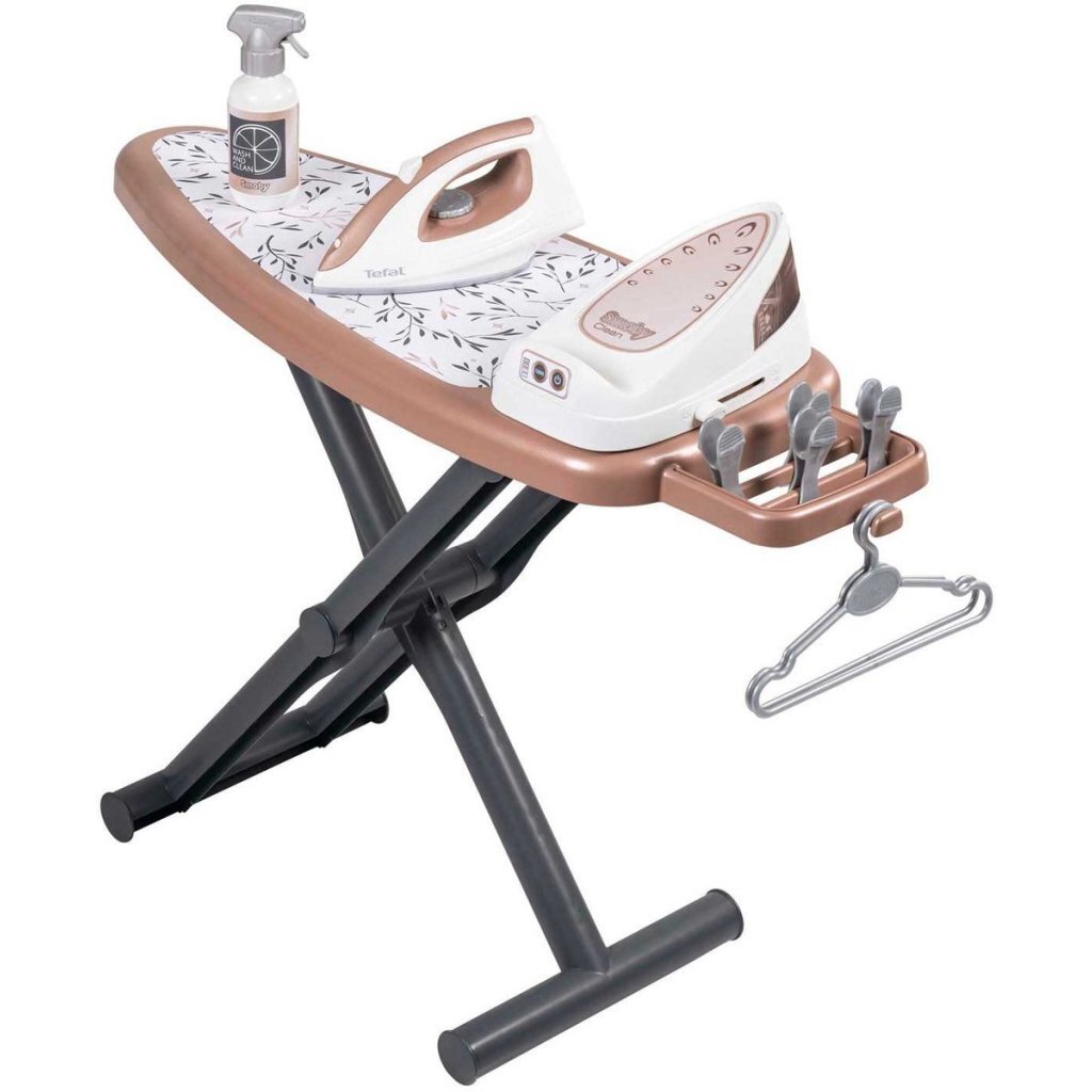 Smoby Tefal Ironing Board Playset 10-Piece - Realistic Role Play