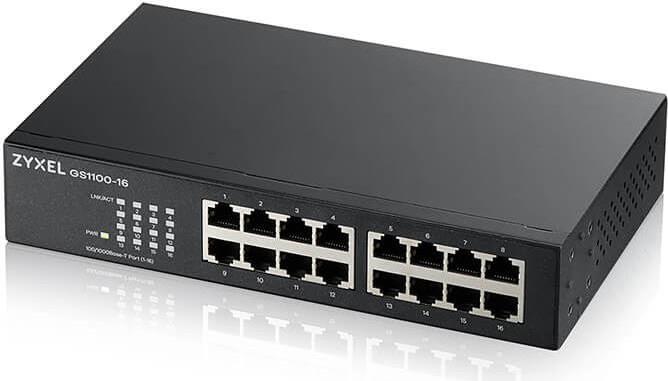 Zyxel GS-1100-16 V3 Switch - 16 x 10/100/1000 - Desktop and Rack Mountable