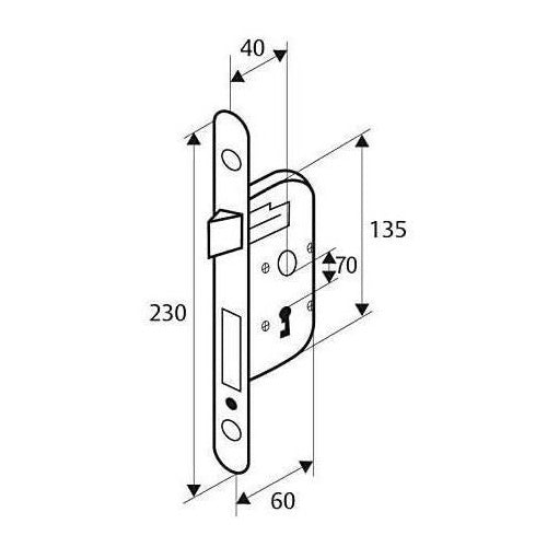 Serrure a encastrer a clé - YALE - Y75R-A40/B/SC - Axe 40 mm, coffre 135 mm - Certifié NF Niveau 2 - Blanc, Gâche et Clé inclus afbeelding 5