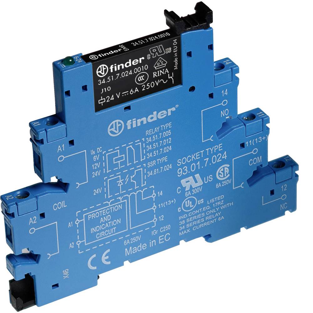 Finder Coupling Relay 1W, 6A 38.51.0.060.0060