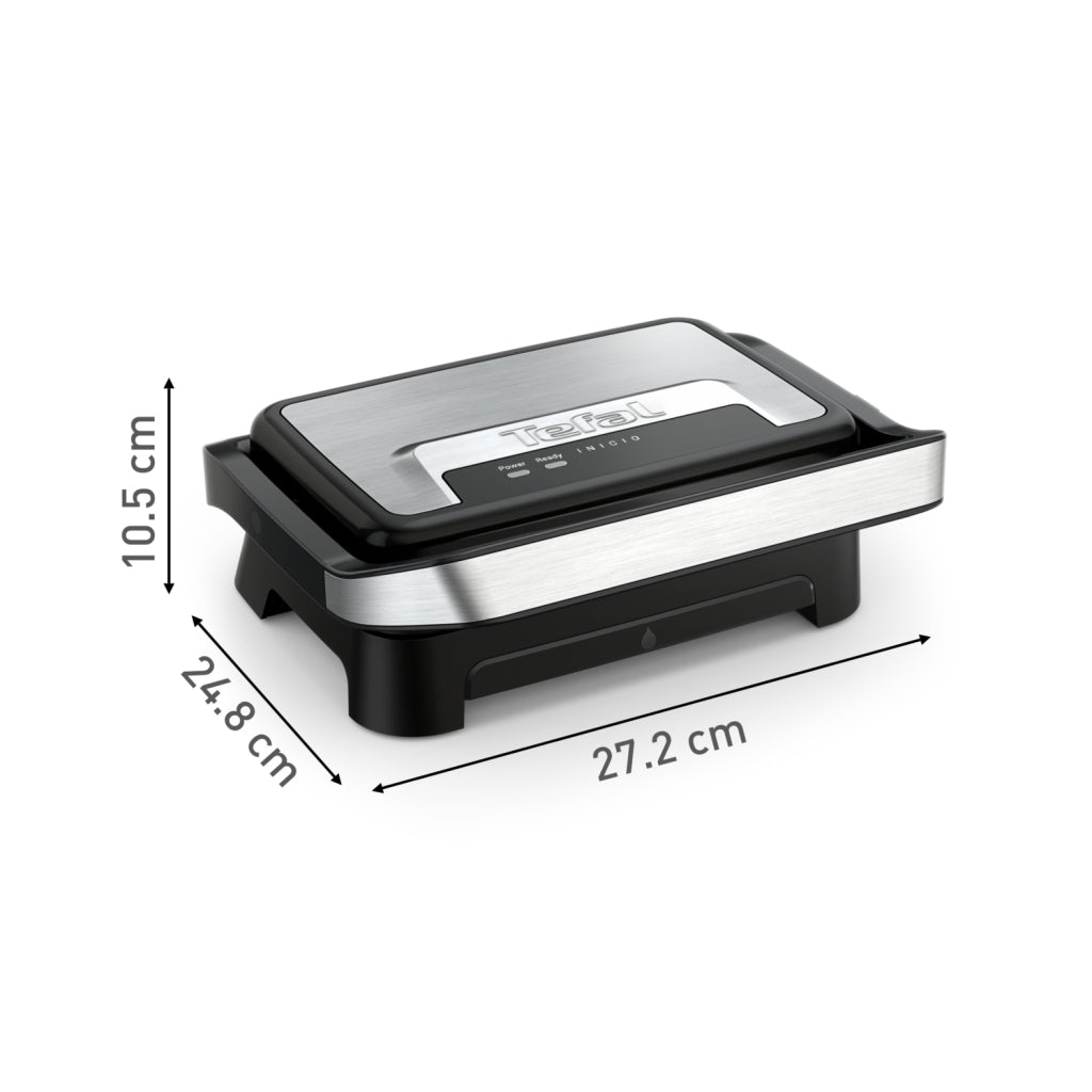 Tefal GC270D Inicio Compact Contact Grill 1000W Black/Stainless Steel