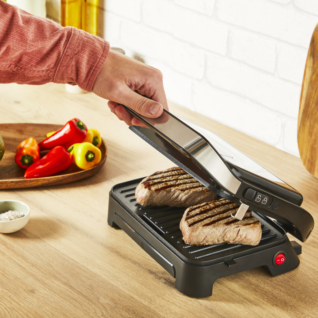 Tefal GC270D Inicio Compact Contact Grill 1000W Black/Stainless Steel