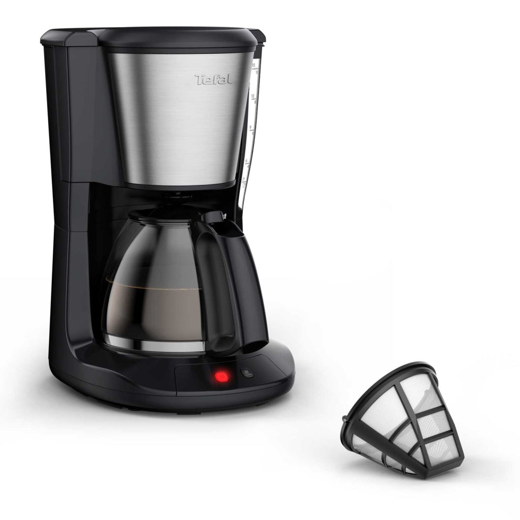 Tefal CM5S1D Subito Coffee Maker Black/Stainless Steel - 1.25 L Capacity, 15 Cups