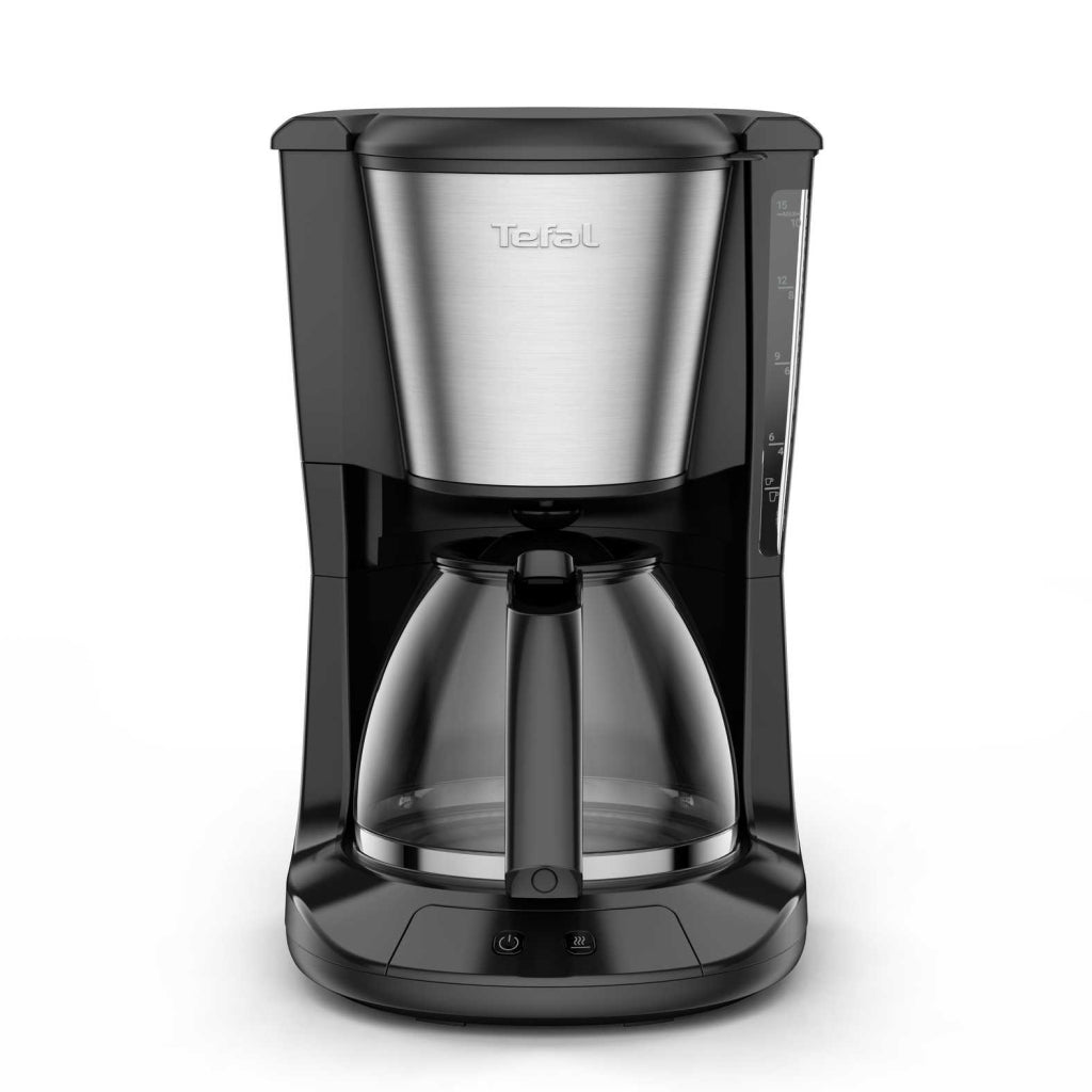 Tefal CM5S1D Subito Coffee Maker Black/Stainless Steel - 1.25 L Capacity, 15 Cups