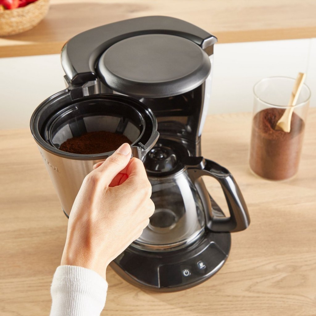 Tefal CM5S1D Subito Coffee Maker Black/Stainless Steel - 1.25 L Capacity, 15 Cups