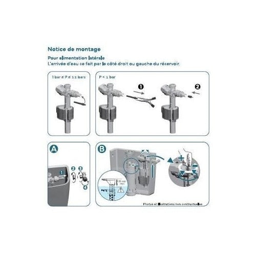 Robinet flotteur latéral pour réservoir WC - NOVOBAIN - Embout en laiton afbeelding 3