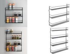 Metaltex Pepito 4 Wall Herb Rack 4 Levels 36x8x45 cm Black | Model: Metaltex