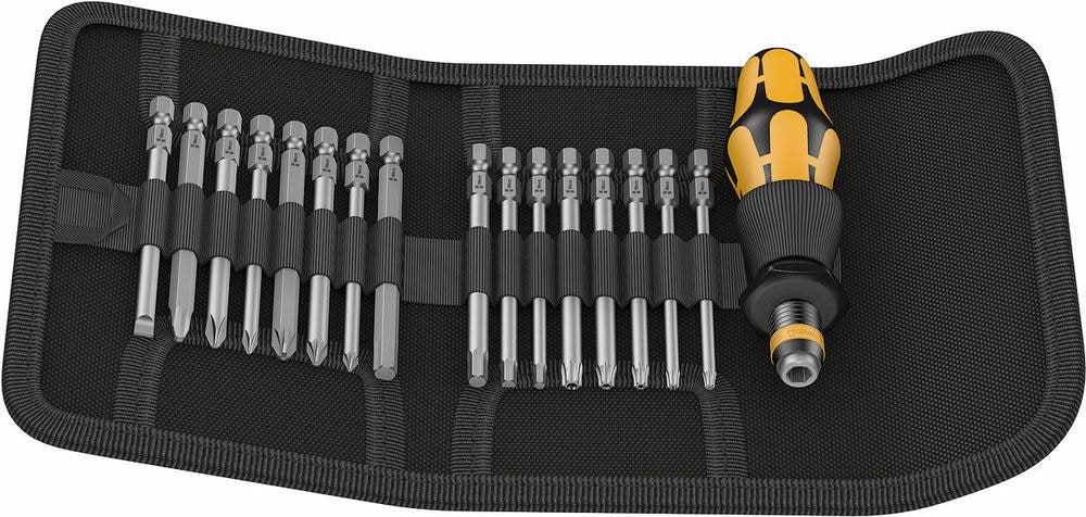 Wera Kraftform Kompakt 60 ESD Hand Holder with Bit Set 17 Pieces (05051043001)